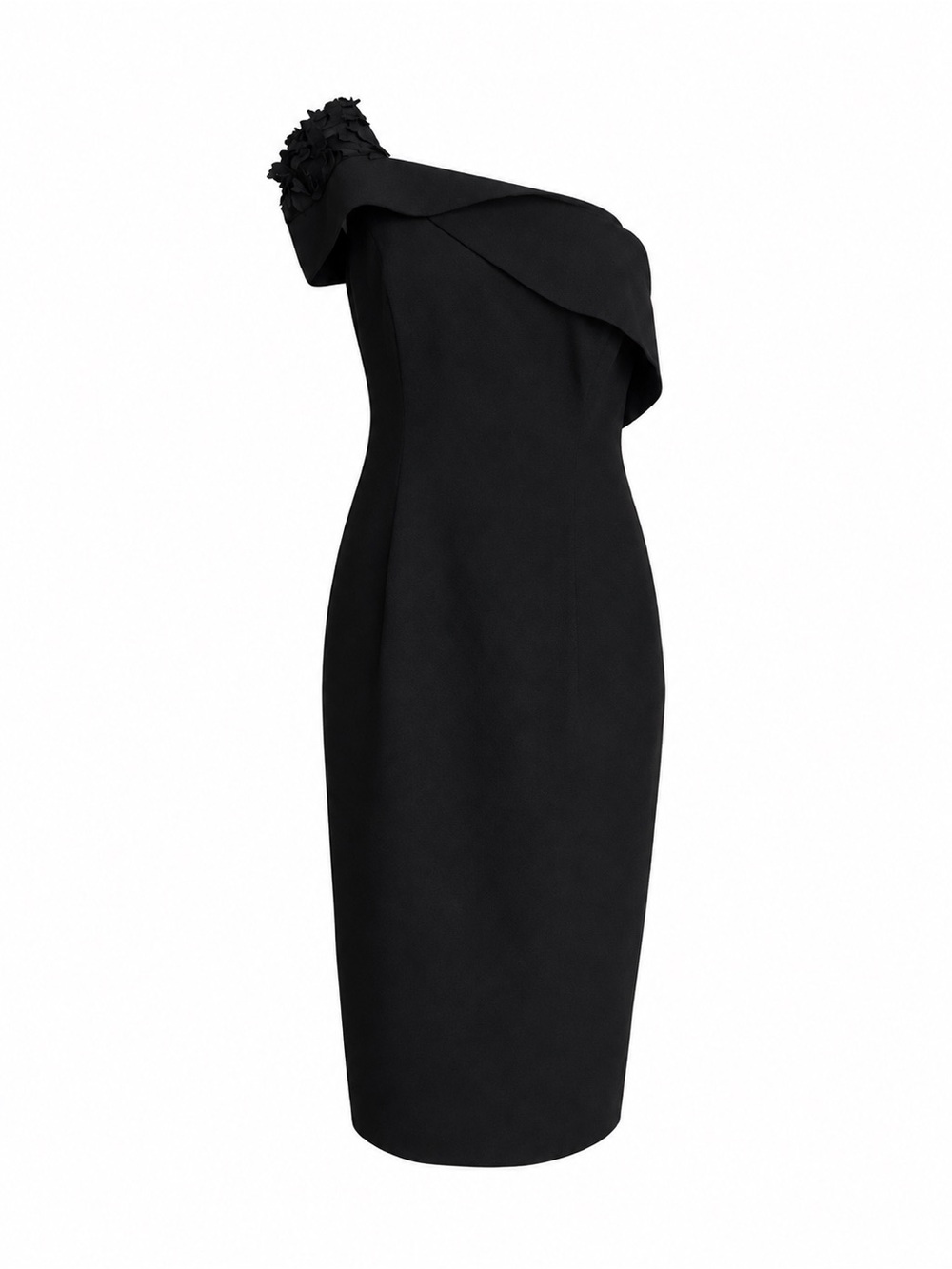 Black Halo EVE Laurel Berman One Shoulder Dress Sz 6 Black Cocktail Sheath LBD